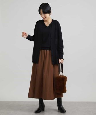Ｖネックロングウールカーディガン（アンサンブル対応）