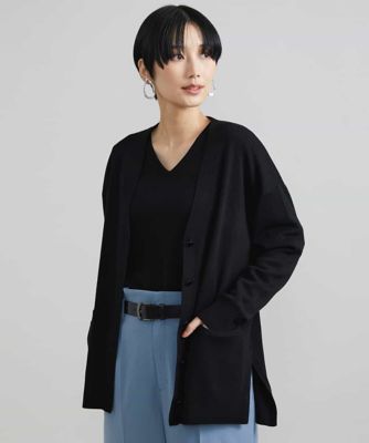 Ｖネックロングウールカーディガン（アンサンブル対応）