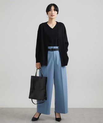 Ｖネックロングウールカーディガン（アンサンブル対応）