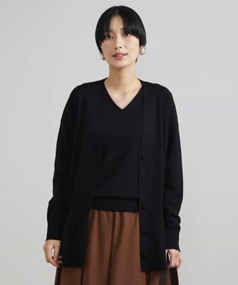 Ｖネックロングウールカーディガン（アンサンブル対応）