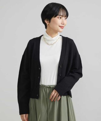 ＜MICHEL KLEIN (Women)＞Ｖネックショートレングスカーディガン