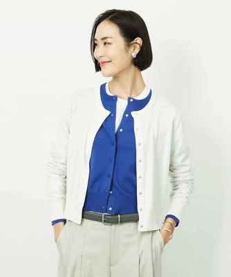 ＜MICHEL KLEIN (Women)＞コンパクトクルーネックカーディガン