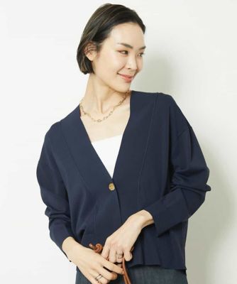 ＜三越伊勢丹/公式＞ MICHEL KLEIN (Women)/ミッシェルクラン ［WEB限定］Vネックカーディガン ネイビー57 トップス【三越伊勢丹/公式】