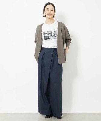 ミドル丈和紙ブレンドシアーカーディガン