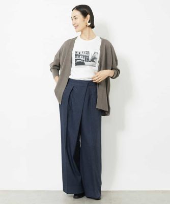 ミドル丈和紙ブレンドシアーカーディガン