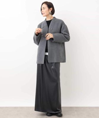 ［ＹＵＲＩ　ＫＯＢＡＹＡＳＨＩコラボ］ストール付きノーカラーコート