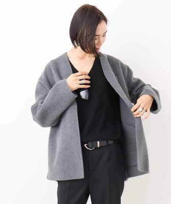［ＹＵＲＩ　ＫＯＢＡＹＡＳＨＩコラボ］ストール付きノーカラーコート