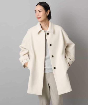 MICHEL KLEIN (Women)/ミッシェルクラン スーパー100'sウールステンカラーコート 80アイボリー コート・ジャケット【三越伊勢丹/公式】