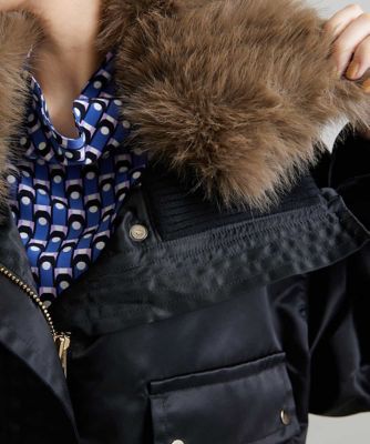 ジャケット・アウター Poodle Fur Ribbon Short blouson MISTREASS Poodle Fur Ribbon Shortblouson ジャケット・アウター