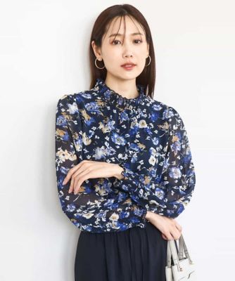 美品 アナイ 38 フラワープリントドッキングプルオーバー トップス 花柄 美品 アナイ 38 フラワープリントドッキングプルオーバー