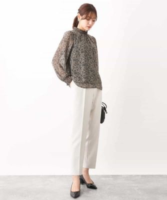 ツイード調プリントシフォンブラウス／洗える | MK MICHEL KLEIN