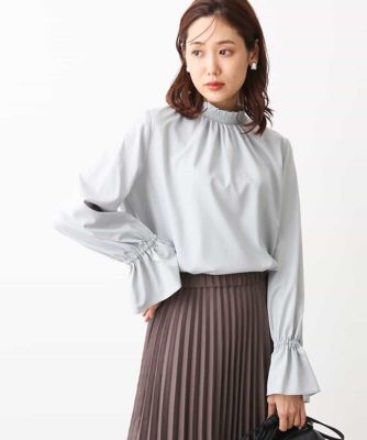 ＜MK MICHEL KLEIN (Women)＞シャーリングデザインブラウス／洗える