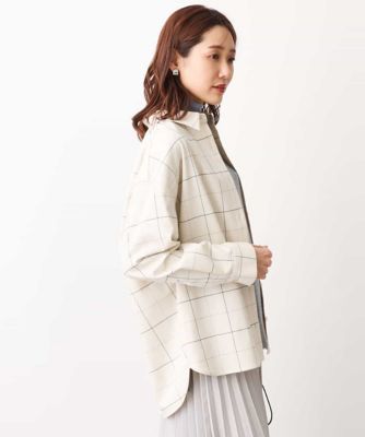 ＜MK MICHEL KLEIN (Women)＞ウーリッシュウィンドペンシャツブラウス／洗える