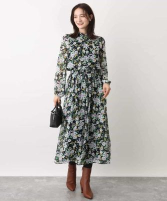 中花プリントシフォンブラウス／洗える | MK MICHEL KLEIN (Women  