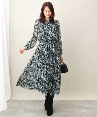 美品】イッセイミヤケ ブラウス シフォンプリーツ ねじれ加工 花