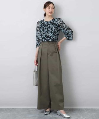 花柄シフォンブラウス／洗える | MK MICHEL KLEIN (Women