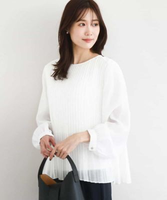 プリーツデザインブラウス／洗える | MK MICHEL KLEIN (Women