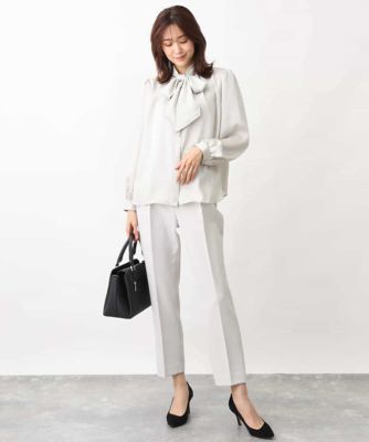 【美品】♡M-PREMIER サテンマニッシュボウタイブラウス♡ M7days(エムセブンデイズ)のボウタイブラウス通販 Marisol