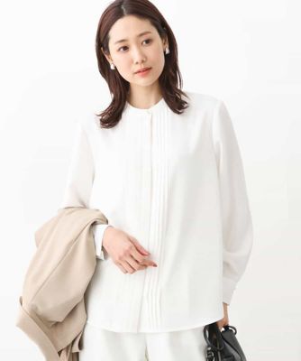 ＜MK MICHEL KLEIN (Women)＞ピンタックデザインブラウス／洗える