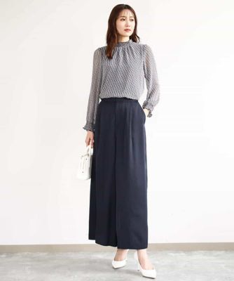 幾何柄シフォンスタンドカラーブラウス／洗える | MK MICHEL