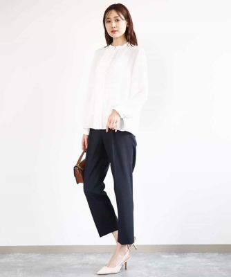 ピンタックデザインジョーゼットブラウス／洗える