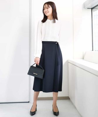 ピンタックデザインジョーゼットブラウス／洗える