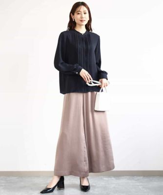 ピンタックデザインジョーゼットブラウス／洗える