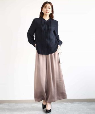 ピンタックデザインジョーゼットブラウス／洗える