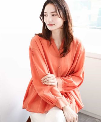MK MICHEL KLEIN (Women)/エムケーミッシェルクラン コットンシフォンブラウス/洗える