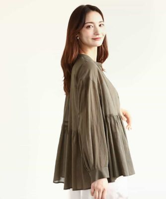 コットンシフォンブラウス／洗える