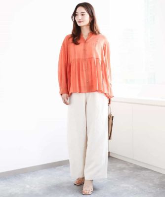 コットンシフォンブラウス／洗える
