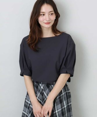 タックスリーブストレッチブラウス／洗える