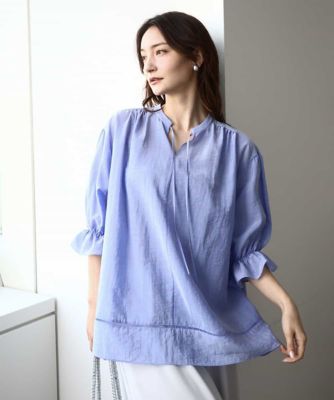 MK MICHEL KLEIN (Women)/エムケーミッシェルクラン シアーチュニックブラウス／洗える