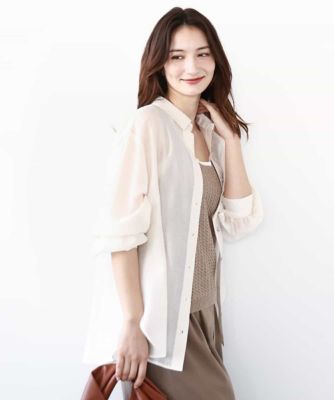 ＜MK MICHEL KLEIN (Women)＞シアーシャツブラウス／洗える