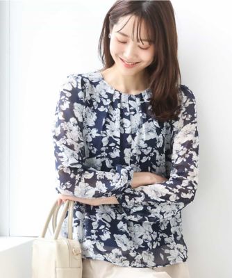 花柄シフォンブラウス／洗える | MK MICHEL KLEIN (Women)/エムケー