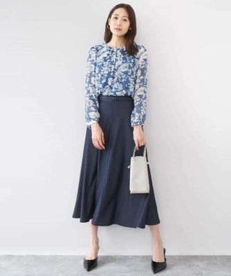 ミシェルマカロン 花柄 シフォントップス Sサイズ 小さいサイズ】花柄シフォンブラウス／洗える／セットアップ対応 | MK