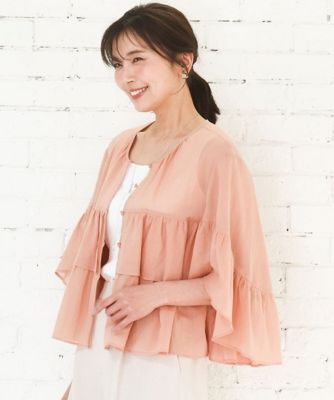 ＜MK MICHEL KLEIN (Women)＞コットンシフォンティアードデザインブラウス／洗える