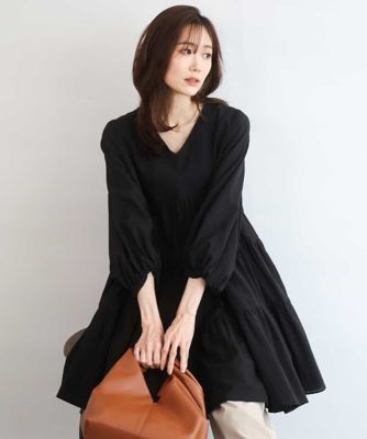 ＜MK MICHEL KLEIN (Women)＞Ｖネックコットンシフォンチュニックブラウス／洗える