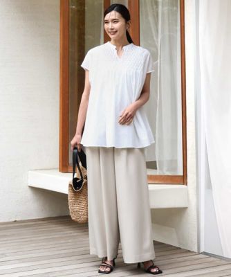 【専用】ARTS&SCIENCE Vネックスモッキングブラウス 洗える］ハンドスモッキングブラウス | MK MICHEL KLEIN (Women