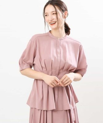 ＜MK MICHEL KLEIN (Women)＞ウエストタックデザインブラウス／洗える