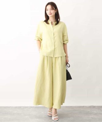 リネン混バンドカラーシャツブラウス／洗える | MK MICHEL KLEIN