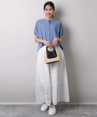 スキッパーデザインブラウス／UVカット／接触冷感／洗える | MK