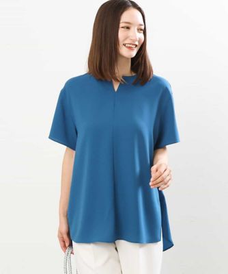 ＜MK MICHEL KLEIN (Women)＞キーネックブラウス／洗える