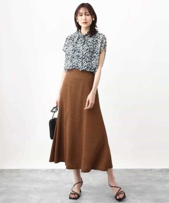 小花柄シフォンブラウス／２ｗａｙ／洗える