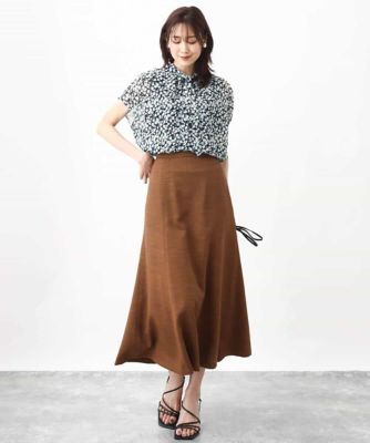 小花柄シフォンブラウス／２ｗａｙ／洗える