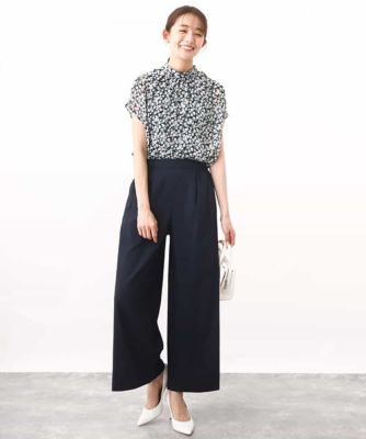 小花柄シフォンブラウス／２ｗａｙ／洗える