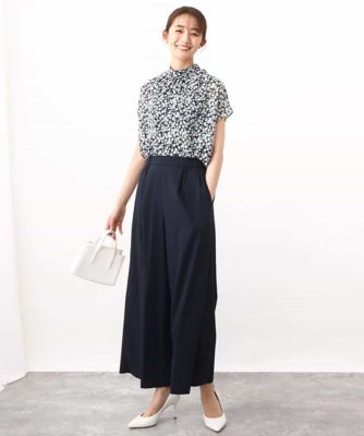 小花柄シフォンブラウス／２ｗａｙ／洗える