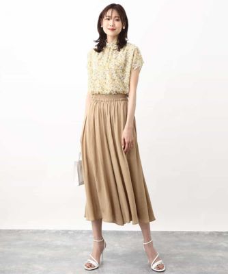 小花柄シフォンブラウス／２ｗａｙ／洗える