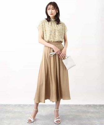 小花柄シフォンブラウス／２ｗａｙ／洗える