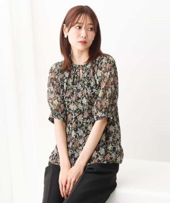 ＜MK MICHEL KLEIN (Women)＞ヴィンテージフラワーブラウス／洗える